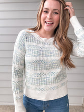 Load image into Gallery viewer, Aqua Stripe Textured Sweater
