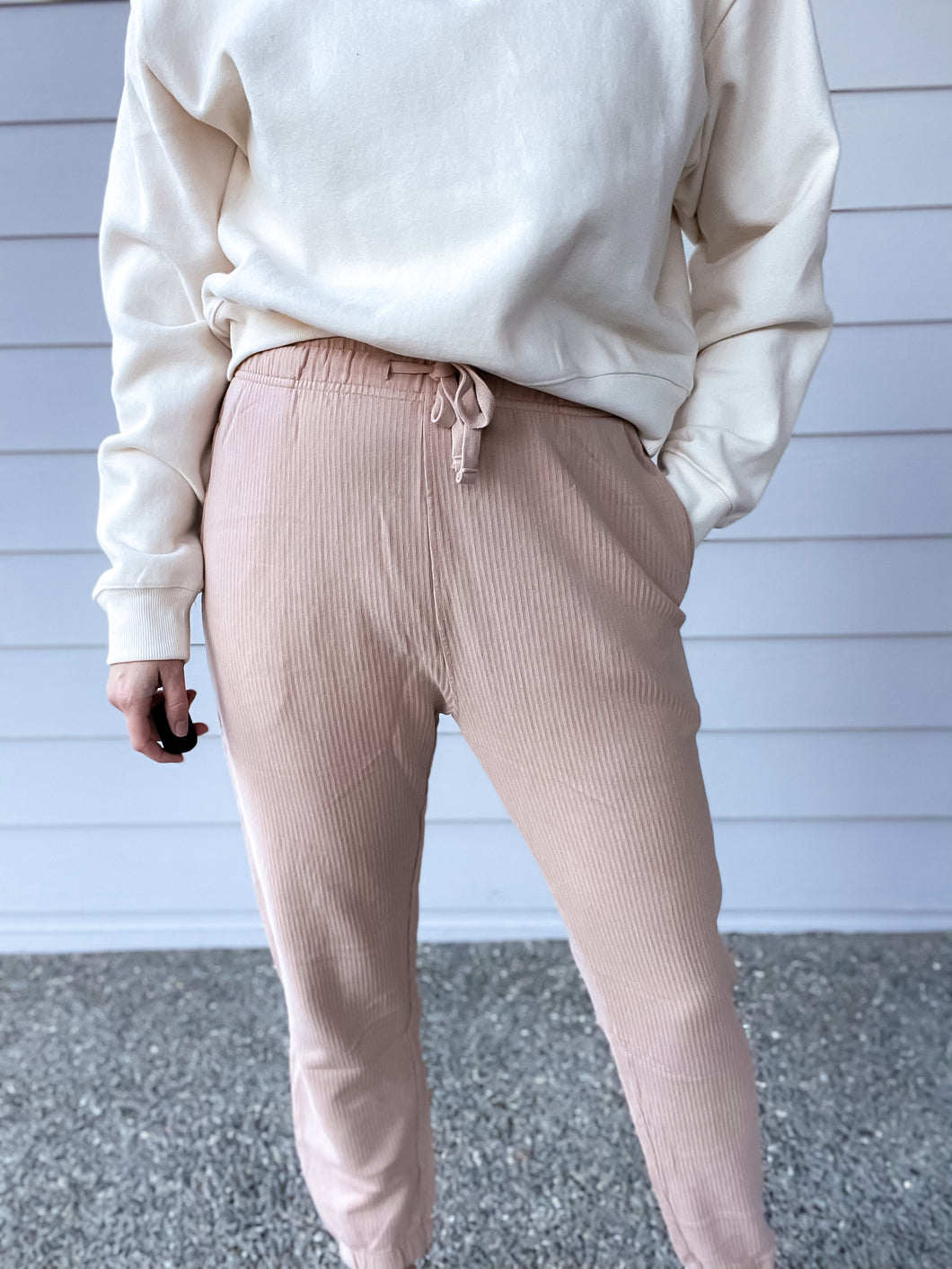 Mineral Wash Jogger Pant in Nude