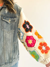 Load image into Gallery viewer, Crochet Sleeve Denim Jacket
