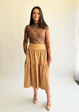 Load image into Gallery viewer, Suede Tiered Skirt
