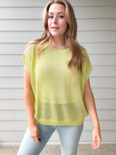 Load image into Gallery viewer, Open Knit Top in Matcha
