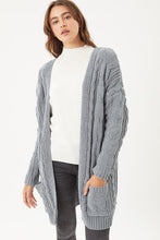 Load image into Gallery viewer, Chenille Cable Knit Oversized Open Front Cardigan
