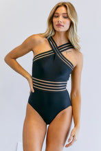 Load image into Gallery viewer, Solid Halter Neck One Piece Swimsuit
