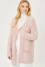 Load image into Gallery viewer, Chenille Cable Knit Oversized Open Front Cardigan
