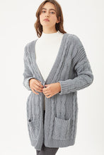 Load image into Gallery viewer, Chenille Cable Knit Oversized Open Front Cardigan
