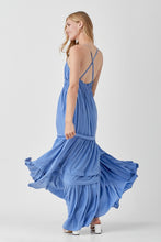 Load image into Gallery viewer, Shirred Ruffle Folded Detail Maxi Dress
