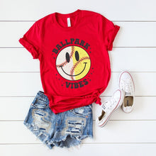 Load image into Gallery viewer, Vintage Ballpark Vibes Smiley Face Tee
