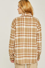 Load image into Gallery viewer, Woven Yarn Dye Long Sleeve Shacket
