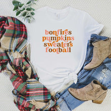 Load image into Gallery viewer, Bonfires Pumpkins Sweaters Colorful Short Sleeve
