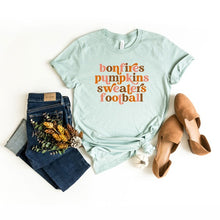 Load image into Gallery viewer, Bonfires Pumpkins Sweaters Colorful Short Sleeve
