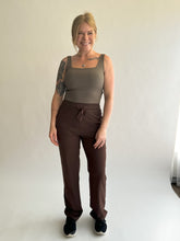 Load image into Gallery viewer, Adjustable Length Straight Leg Pant in Chocolate
