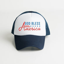 Load image into Gallery viewer, God Bless America Stars And Stripes Trucker Hat
