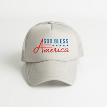 Load image into Gallery viewer, God Bless America Stars And Stripes Trucker Hat
