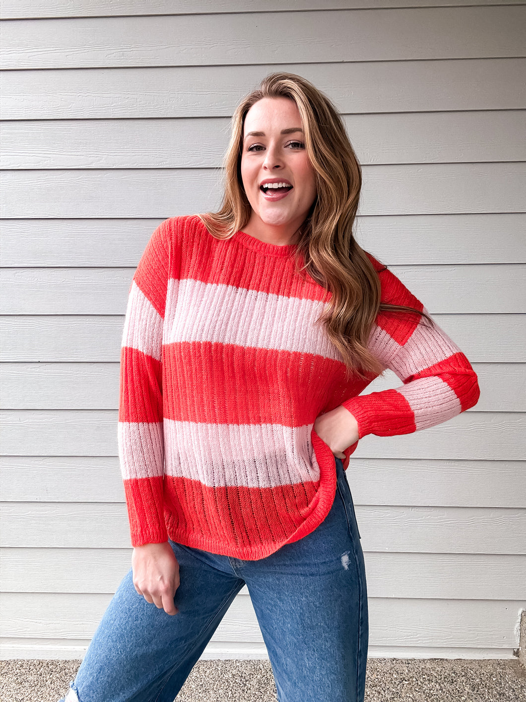 Bright Stripe Lightweight Sweater