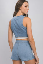 Load image into Gallery viewer, Denim Buttoned Vest Top
