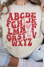 Load image into Gallery viewer, ABCD I LOVE YOU VALENTINES GRAPHIC SWEATSHIRT
