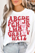 Load image into Gallery viewer, ABCD I LOVE YOU VALENTINES GRAPHIC SWEATSHIRT
