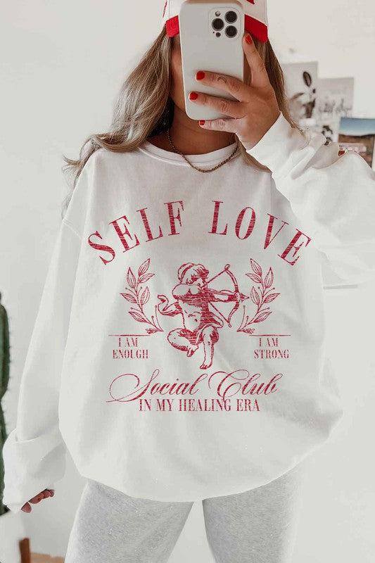 SELF LOVE VALENTINES OVERSIZED SWEATSHIRT