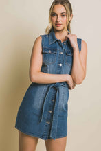 Load image into Gallery viewer, Denim Strapless Dress with Waist Tie
