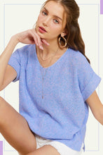 Load image into Gallery viewer, Soft Lightweight V-Neck Short Sleeve Sweater Top
