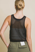 Load image into Gallery viewer, Sleeveless Open Knit Crop Top
