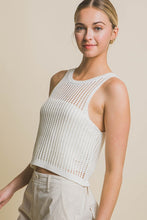 Load image into Gallery viewer, Sleeveless Open Knit Crop Top
