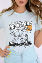 Load image into Gallery viewer, Graveyard Smash Skeleton Halloween Graphic Tee
