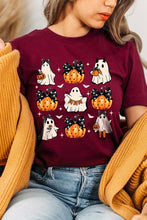 Load image into Gallery viewer, Cute Ghost Fall Pumpkin Halloween Graphic Tee
