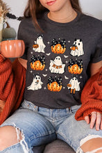 Load image into Gallery viewer, Cute Ghost Fall Pumpkin Halloween Graphic Tee
