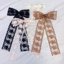 Load image into Gallery viewer, French Lace Sheer Bow Hair Clip
