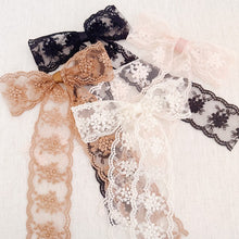 Load image into Gallery viewer, French Lace Sheer Bow Hair Clip
