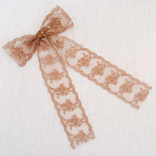 Load image into Gallery viewer, French Lace Sheer Bow Hair Clip
