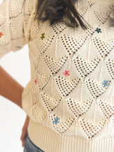 Load image into Gallery viewer, Pointelle Knit Flower Sweater
