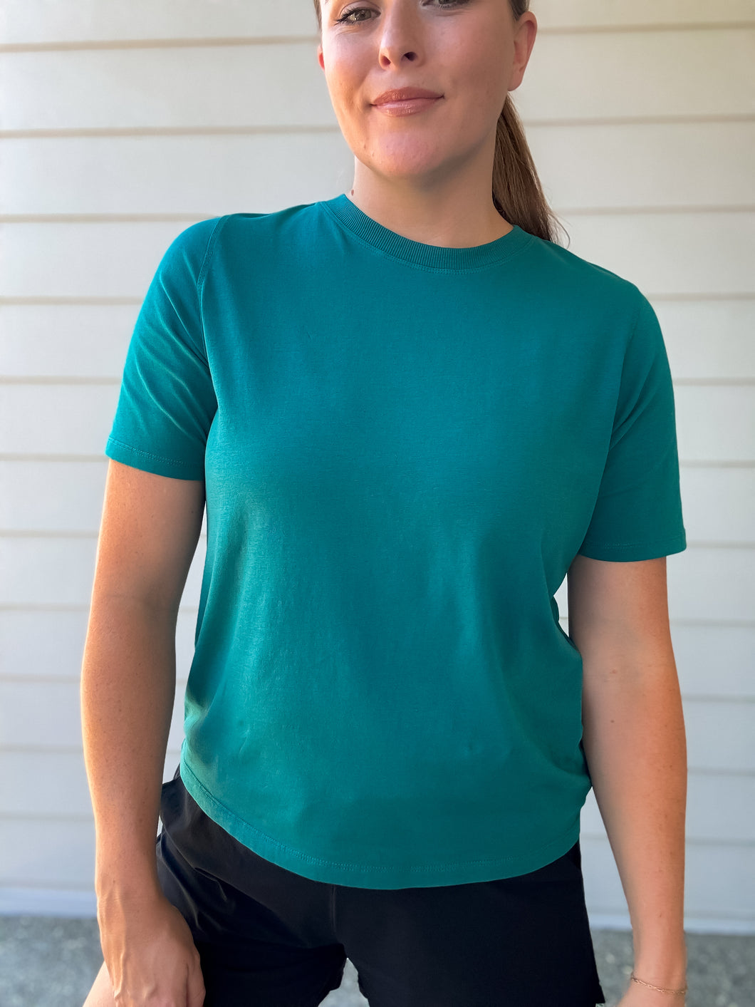 Boxy Fit Tee in Teal