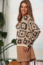 Load image into Gallery viewer, Crochet Patchwork Round Neck Pullover Sweater Top
