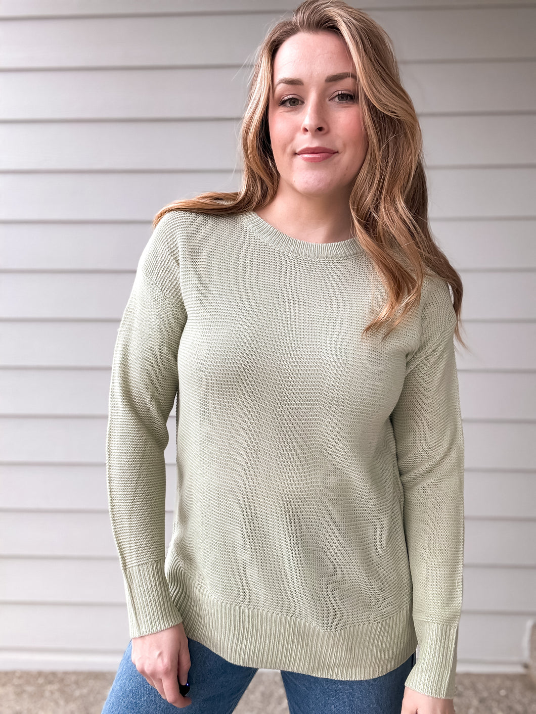 Lightweight Sage Sweater