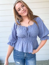 Load image into Gallery viewer, Callia Eyelet Ruffle Top
