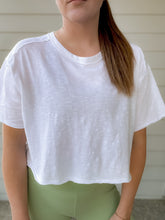 Load image into Gallery viewer, Cotton Crop Tee in White

