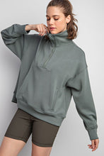 Load image into Gallery viewer, Modal Poly Span Quarter Zip Funnel Neck Pullover
