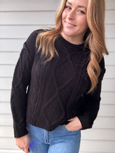 Load image into Gallery viewer, Gabby Cable Knit Sweater in Black
