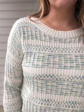 Load image into Gallery viewer, Aqua Stripe Textured Sweater
