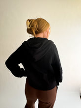 Load image into Gallery viewer, Scuba Full Zip Crop Hoodie in Black
