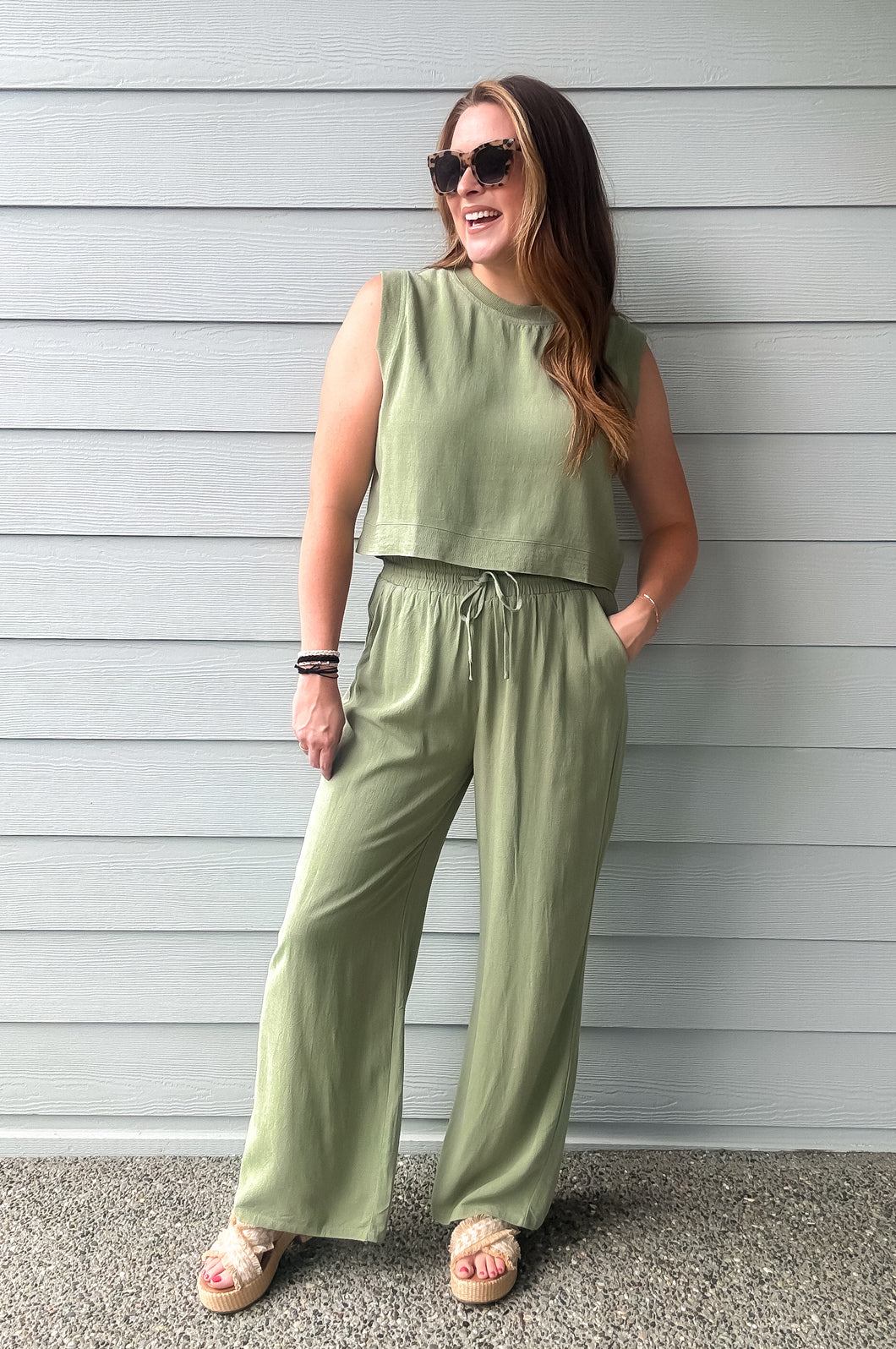 Beachy Linen Pant Set