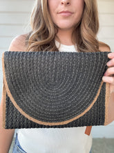 Load image into Gallery viewer, Black Braided Straw Purse
