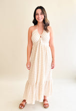 Load image into Gallery viewer, Windowpane Crinkle Maxi Dress

