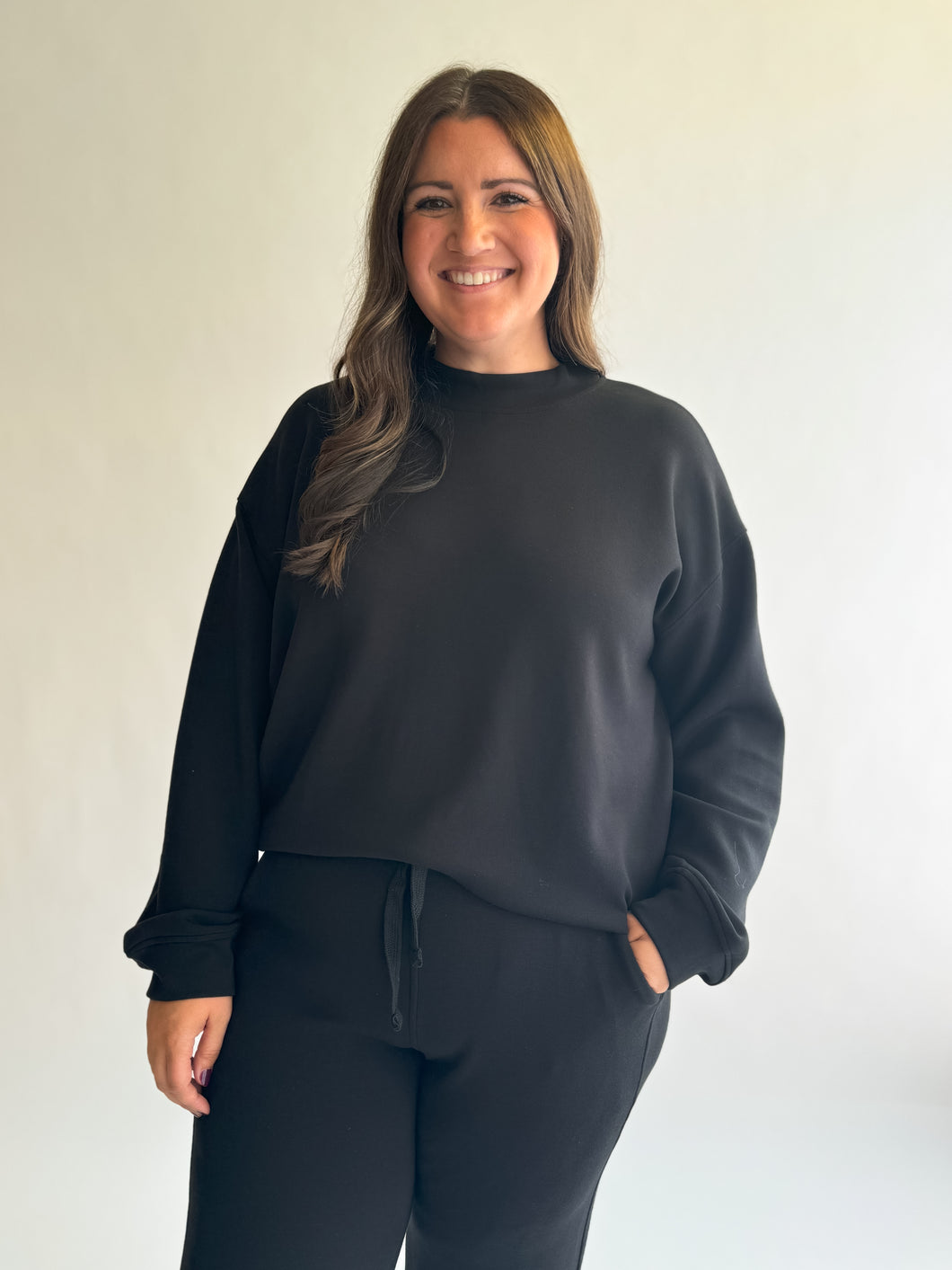 Modal Loungewear Pullover in Black