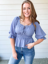 Load image into Gallery viewer, Callia Eyelet Ruffle Top

