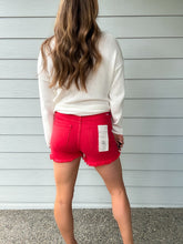 Load image into Gallery viewer, Cherry Red Stretch Shorts
