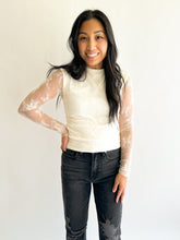 Load image into Gallery viewer, Sheer Lace Top in White
