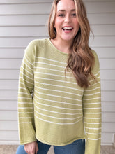 Load image into Gallery viewer, Spring Green Rolled Trim Sweater
